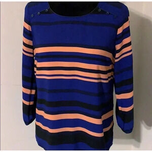 Skies are Blue Nordstrom Stripe Blouse Top Small